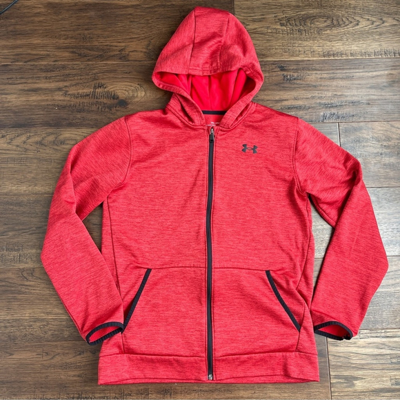 Under Armour Other - Under Armour Kids Red Hoodie Jacket size XL casual warm pockets